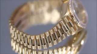 Rolex Women's 18K Yellow Gold Ladies President 69138 Champagne - Factory Diamonds Watch