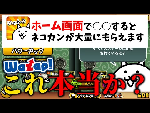 ネコカンが大量にもらえるらしい裏技試してみた【にゃんこ大戦争】