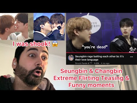 Reacting to Seungmin & Changbin Flirting, Cute & Funny Moments - Seungbin Ship - Stray Kids
