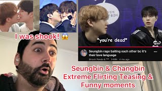 Reacting to Seungmin & Changbin Flirting, Cute & Funny Moments - Seungbin Ship - Stray Kids