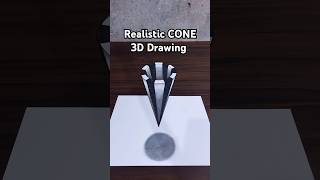 easy CONE 3D drawing : tutorial #3d #3dart #3ddrawing #fyp #foryou #foryoupage #drawing #draw