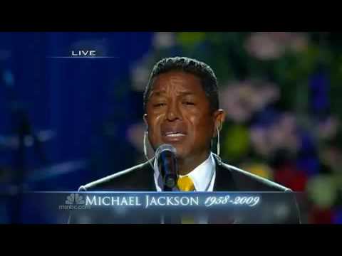 Jermaine Jackson sings Smile at Michael Jackson's Memorial Service [High Quality]