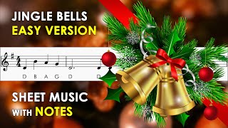 Jingle Bells | Sheet Music with Easy Notes for Recorder, Violin Beginners Tutorial