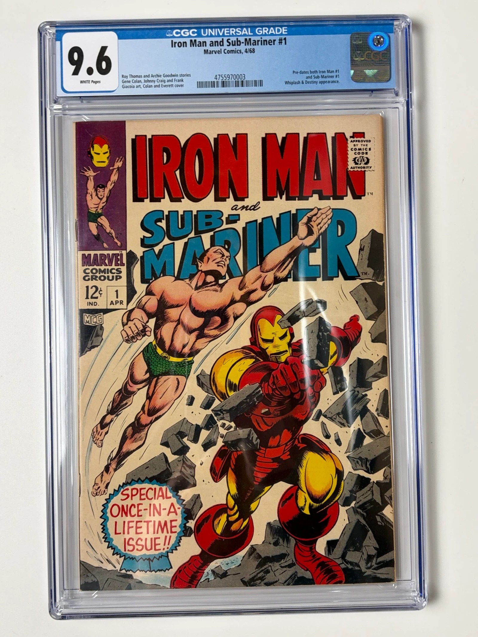 Iron Man and Sub-Mariner #1 (1968) Pre-dates Iron Man #1 and Sub-Mariner #1 (White pages)