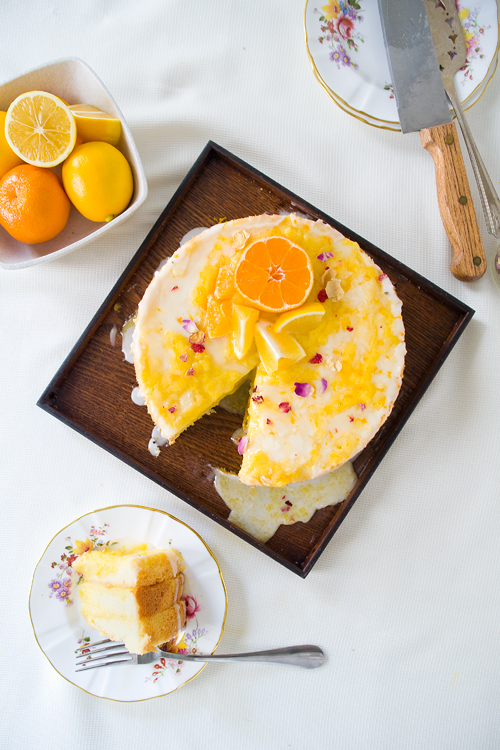 Olive Oil Chiffon Cake with Meyer Lemon Curd Yummy