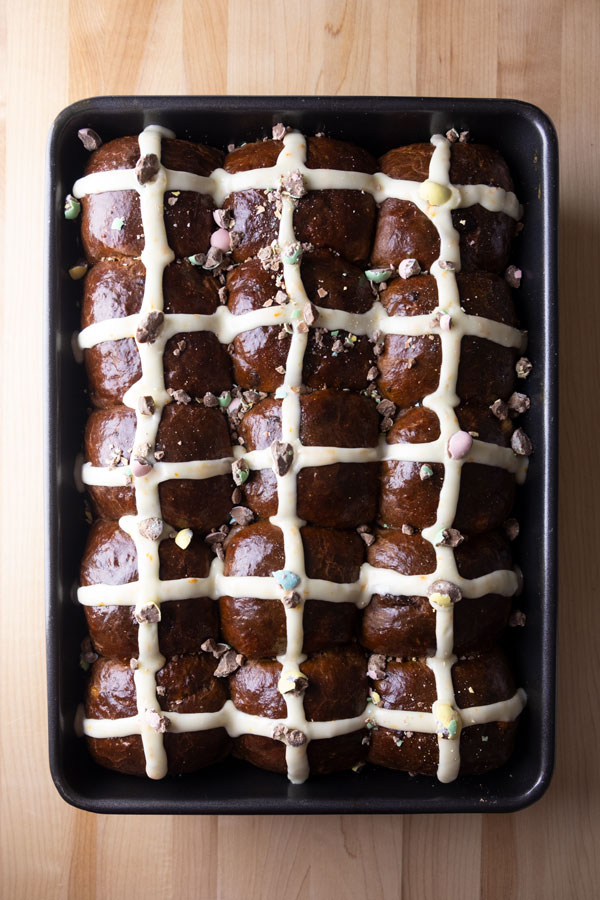 Chocolate Orange Hot Cross Buns
