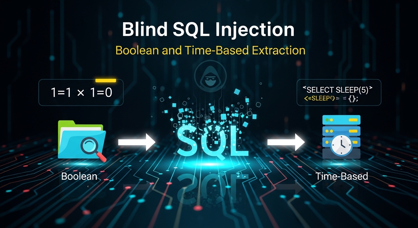 Blind SQL Injection: Boolean and Time-Based Extraction - article cover image