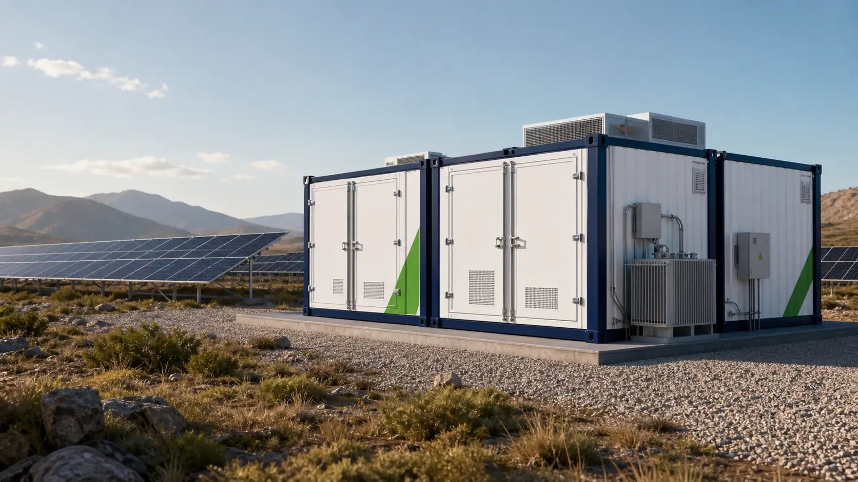 Concept visualization of a turnkey containerized hybrid power station