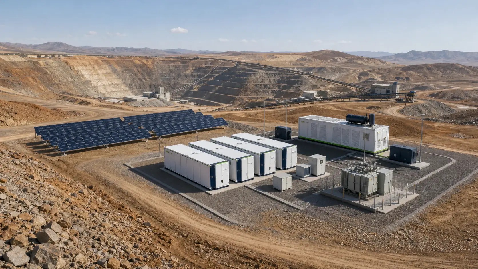 Concept visualization of a hybrid microgrid supporting a remote mining operation