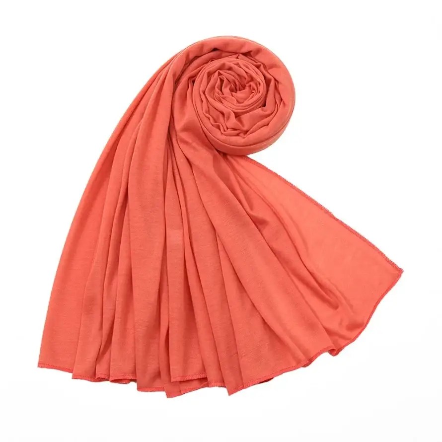 Soft Cotton Jersey Hijab Scarf Fire Opal
