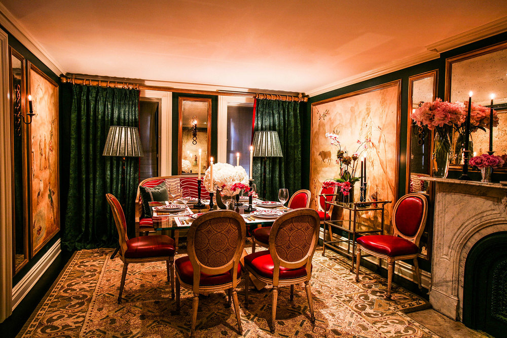 Oriental Murals in 19th Century Brownstone Diningroom