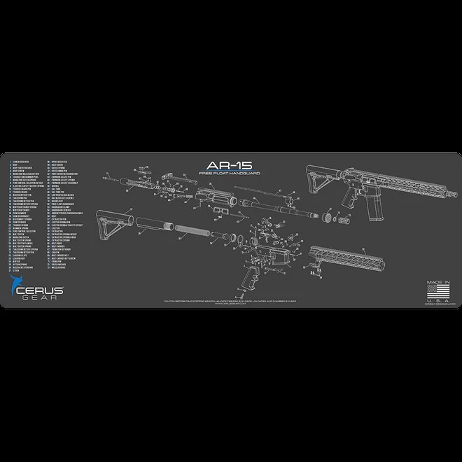 AR-15 FREE FLOAT HANDGUARD SCHEMATIC RIFLE MAT - Z32 Armory Inc.