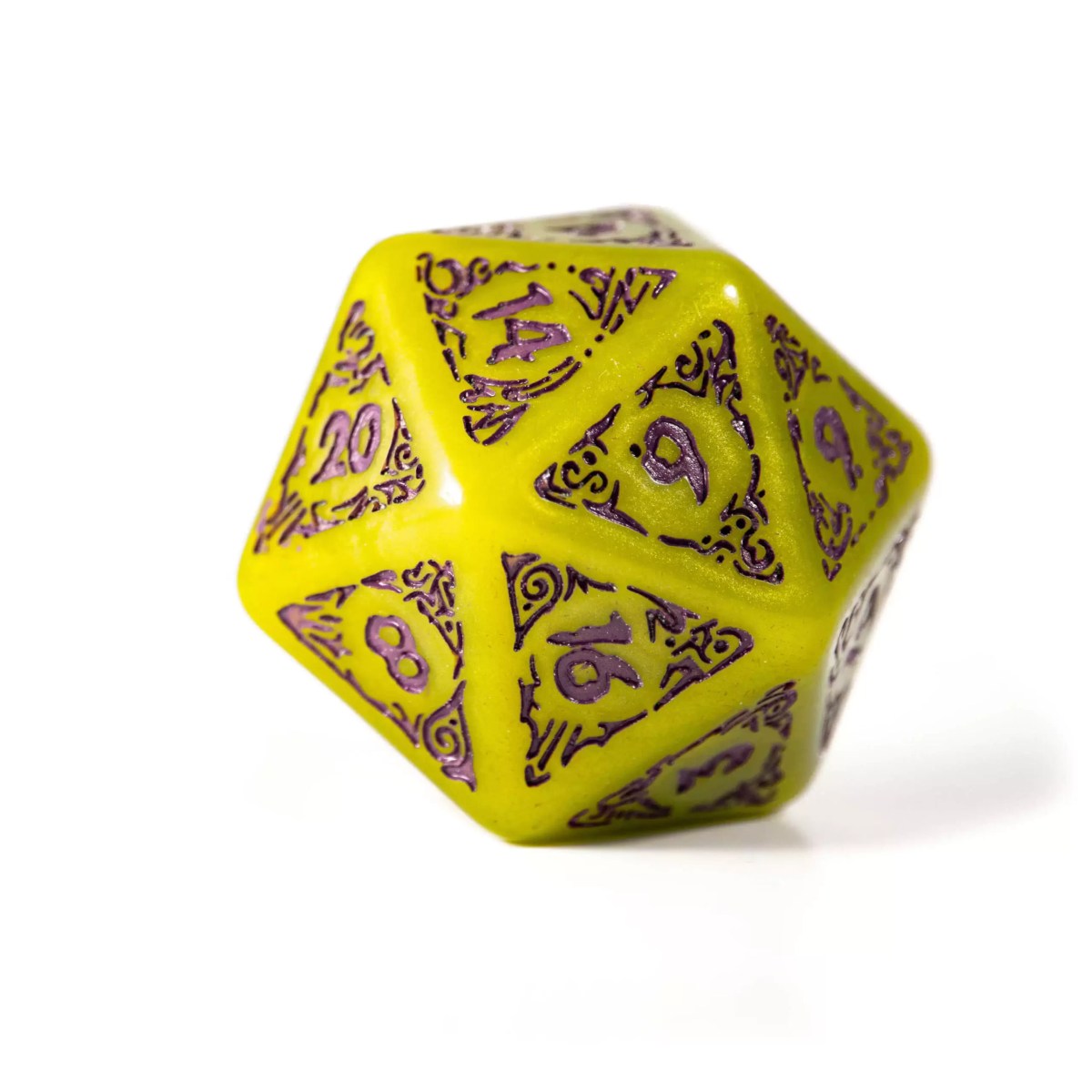 Zack Marsh Design, Titan Dice, product photography of Achlys D20 die