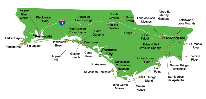 Map Of Northwest Florida Top Cities Beaches Attractions NW State Parks 