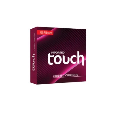 Touch Ribbed Red Condom