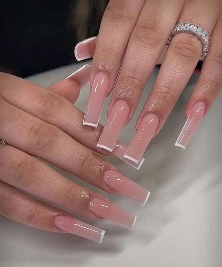 clear pink nails