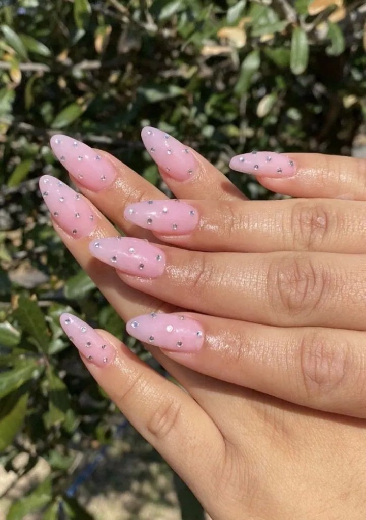 clear pink nails