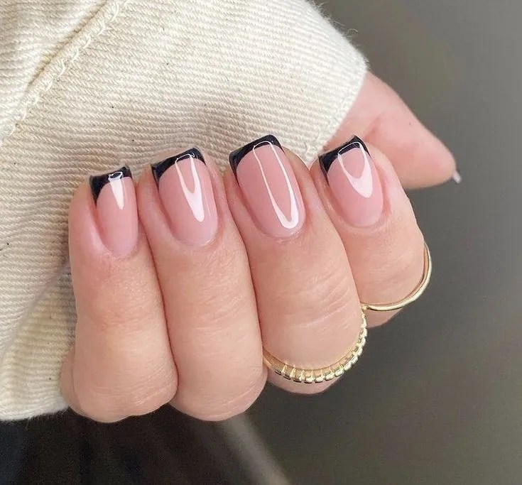 10 Edgy Square Black French Tip Nails Ideas