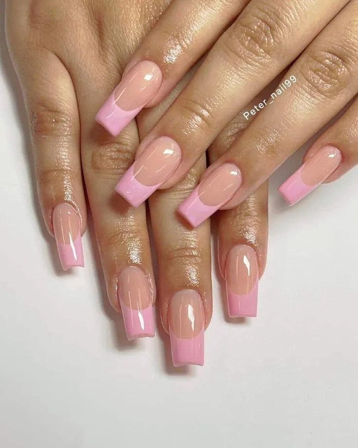 clear pink nails designs
