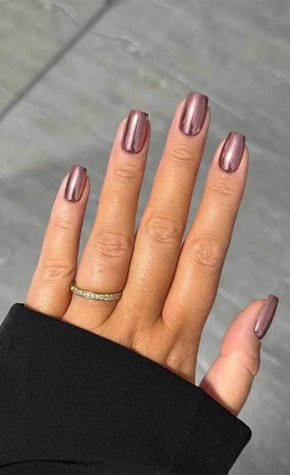 Rose Gold Chrome Nails