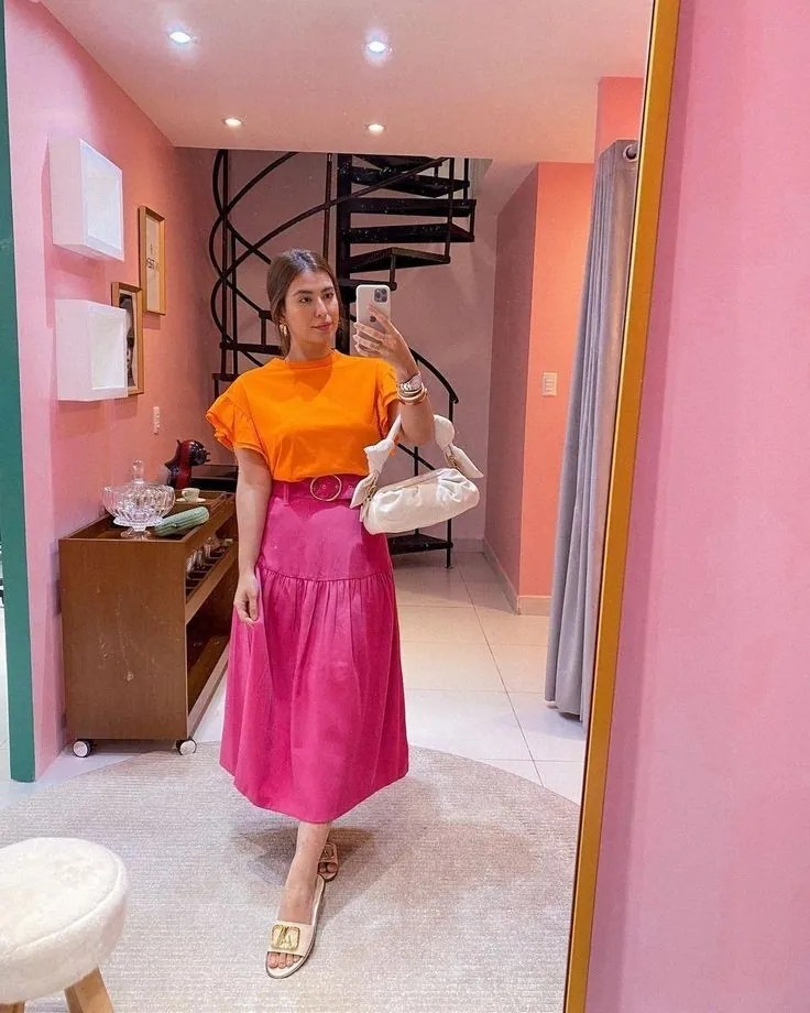 Pink and Orange Outfit