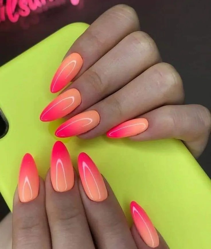 Orange Ombre Nails