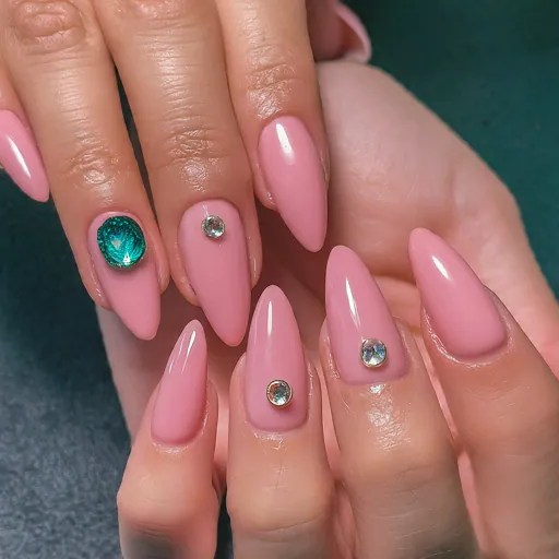 pink acrylic nails
