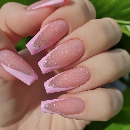 pink acrylic nails
