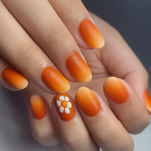 Orange Ombre Nails