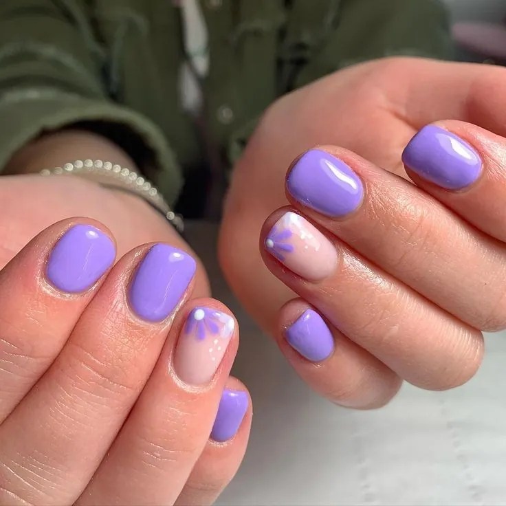 Short purple nails