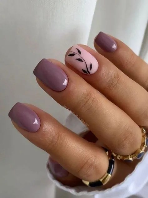 Short purple nails