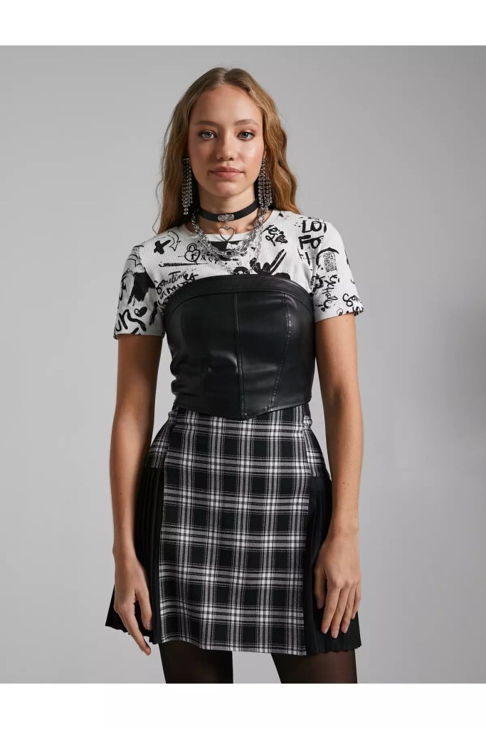 koton Strapless Leather Look Bustier