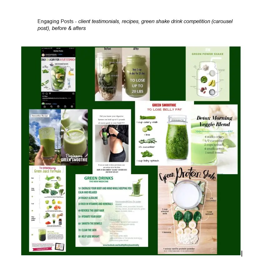Catherine Tanaka Moodboard for her green shake challenge