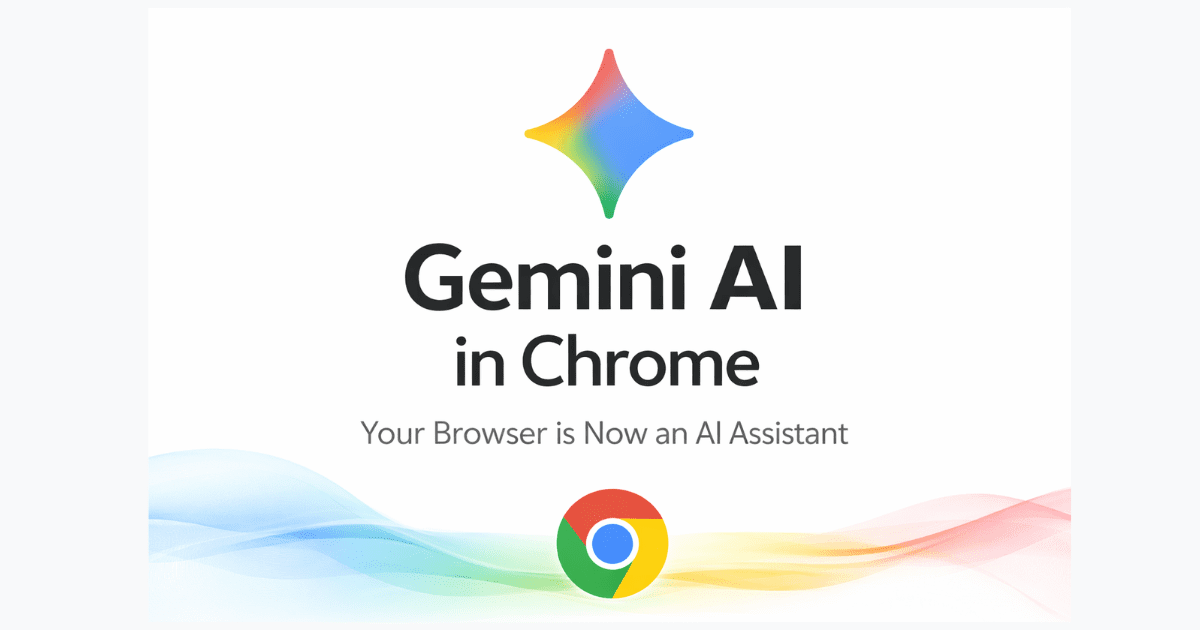 Gemini AI integrated in Google Chrome browser showing AI assistant features for summarizing webpages and answering questions