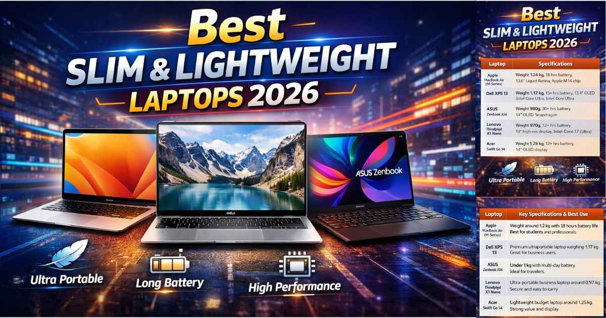 Best Slim and Lightweight Laptops in 2026 (Top Picks for Work & Travel)