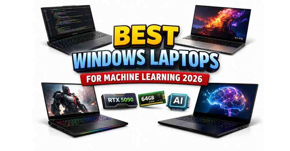 Best Windows laptops for machine learning 2026 with RTX GPU, AI processors, and high RAM for deep learning and AI development