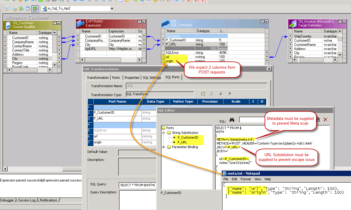 Post Data To Api In Informatica Using Sql Transformation Zappysys Blog