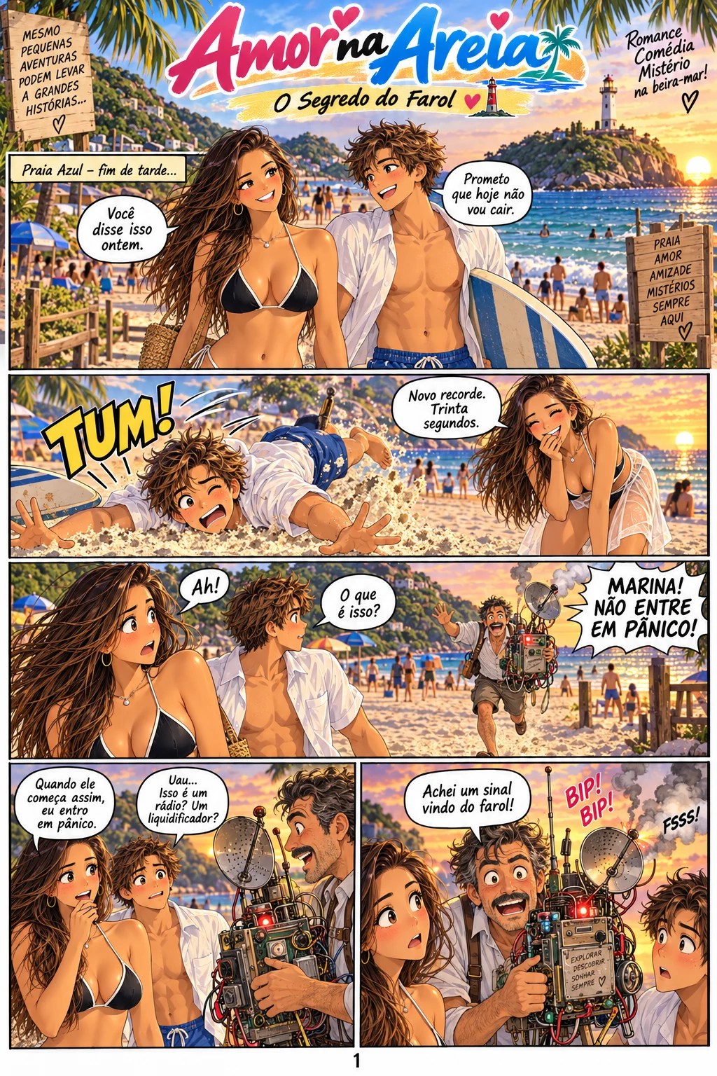 Amor na Areia – O segredo do farol — página 1