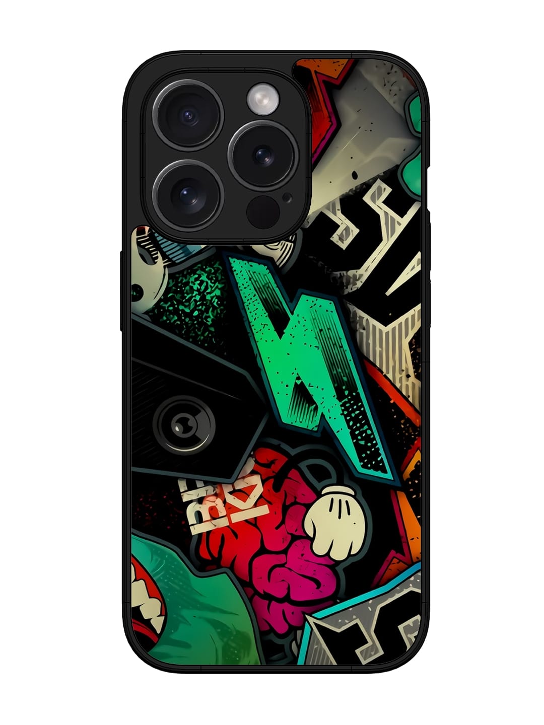 Buy Graffiti Art Glossy Metal Phone Cover for Apple Iphone 15 Pro