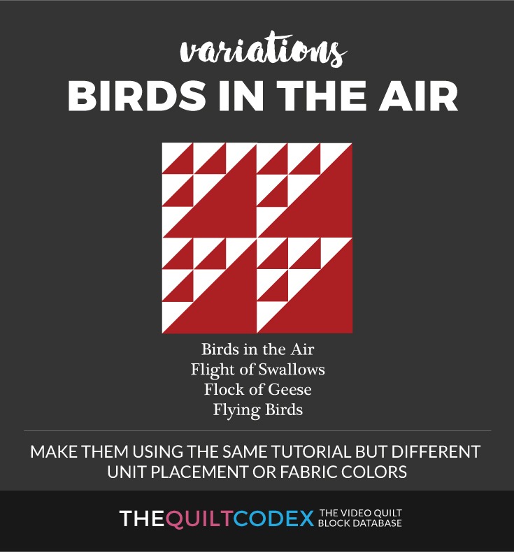 Birds in the air quilt block variations