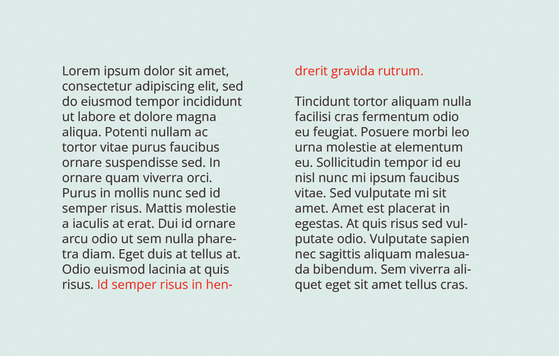 The visualization of messy typography because of widow and orphan typography