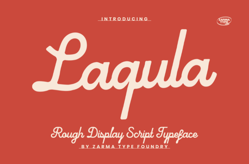 9. Laqula – Rough Script Font