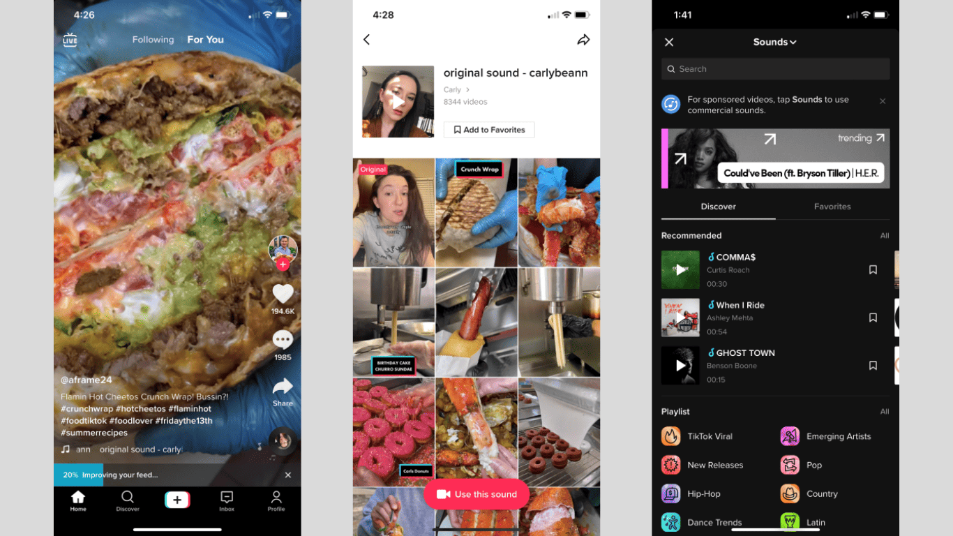TikTok UI