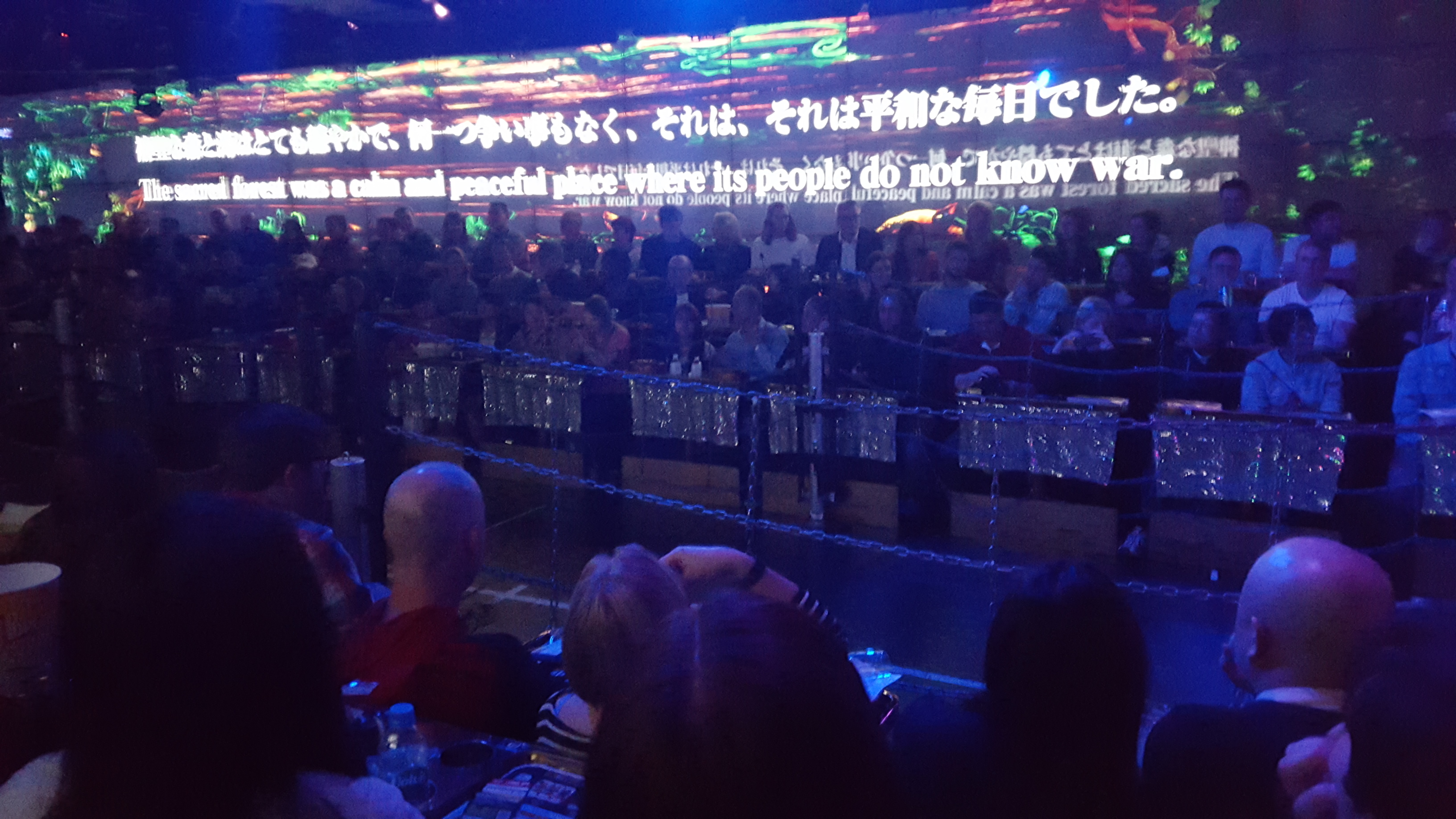 At one point they had a chain fence protecting/keeping everyone in their seats