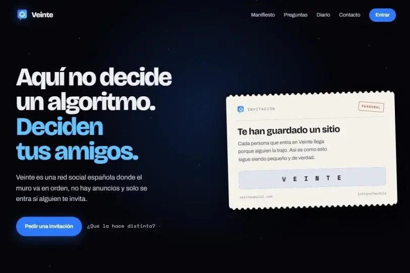 VeinteSocial, la nueva red social sin algoritmo ni publicidad