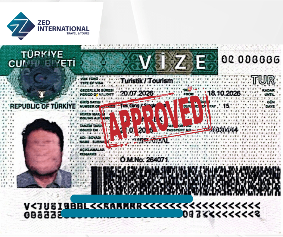 Turkey Visa approved by ZED International