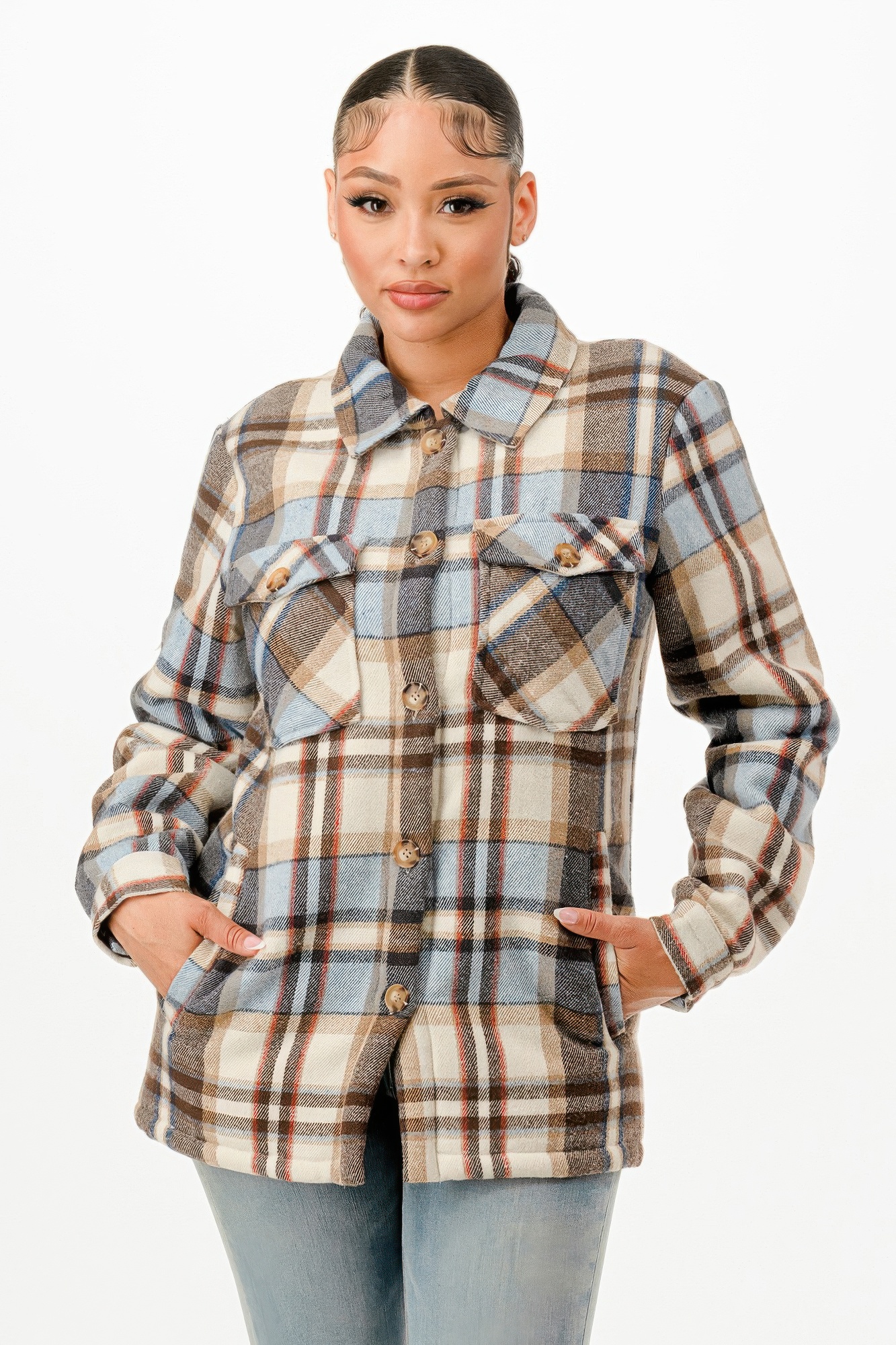 Sherpa Lined Flannel Warm Jacket
