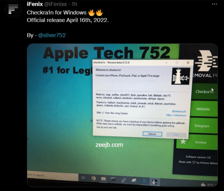 Checkra1n for Windows 🔥🔥
Official release April 16th, 2022.
By -
@sliver752