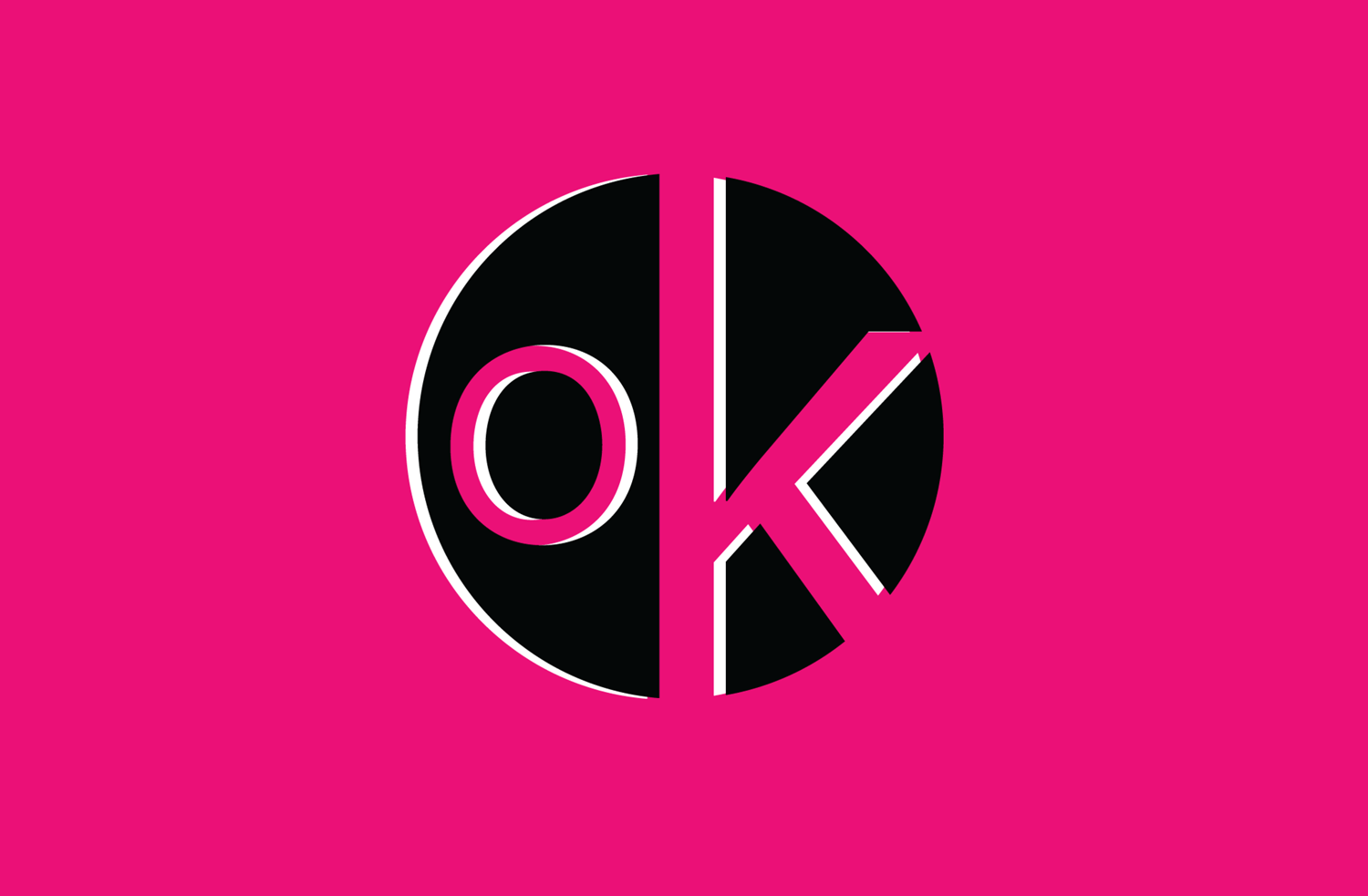 OK logo design on pink