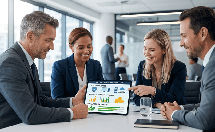 IT team change management review during a thin client deployment project